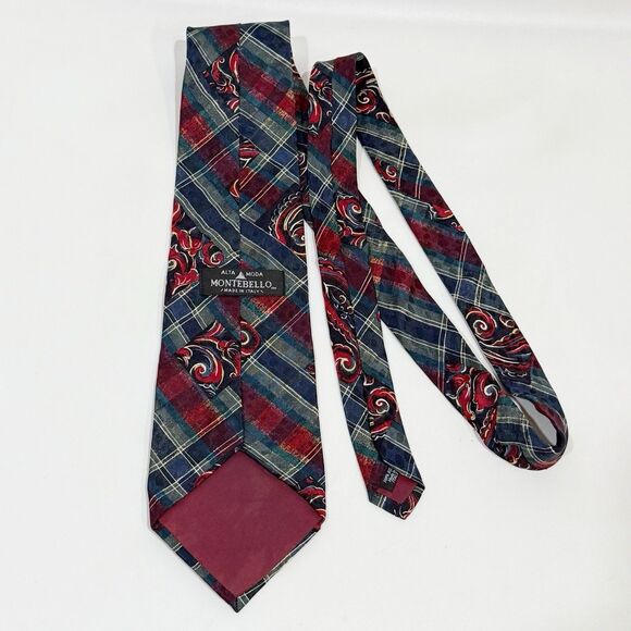 Alta Moda Montebello 100% Silk Men's Necktie Made in Italy Multicolor - Picture 4 of 15